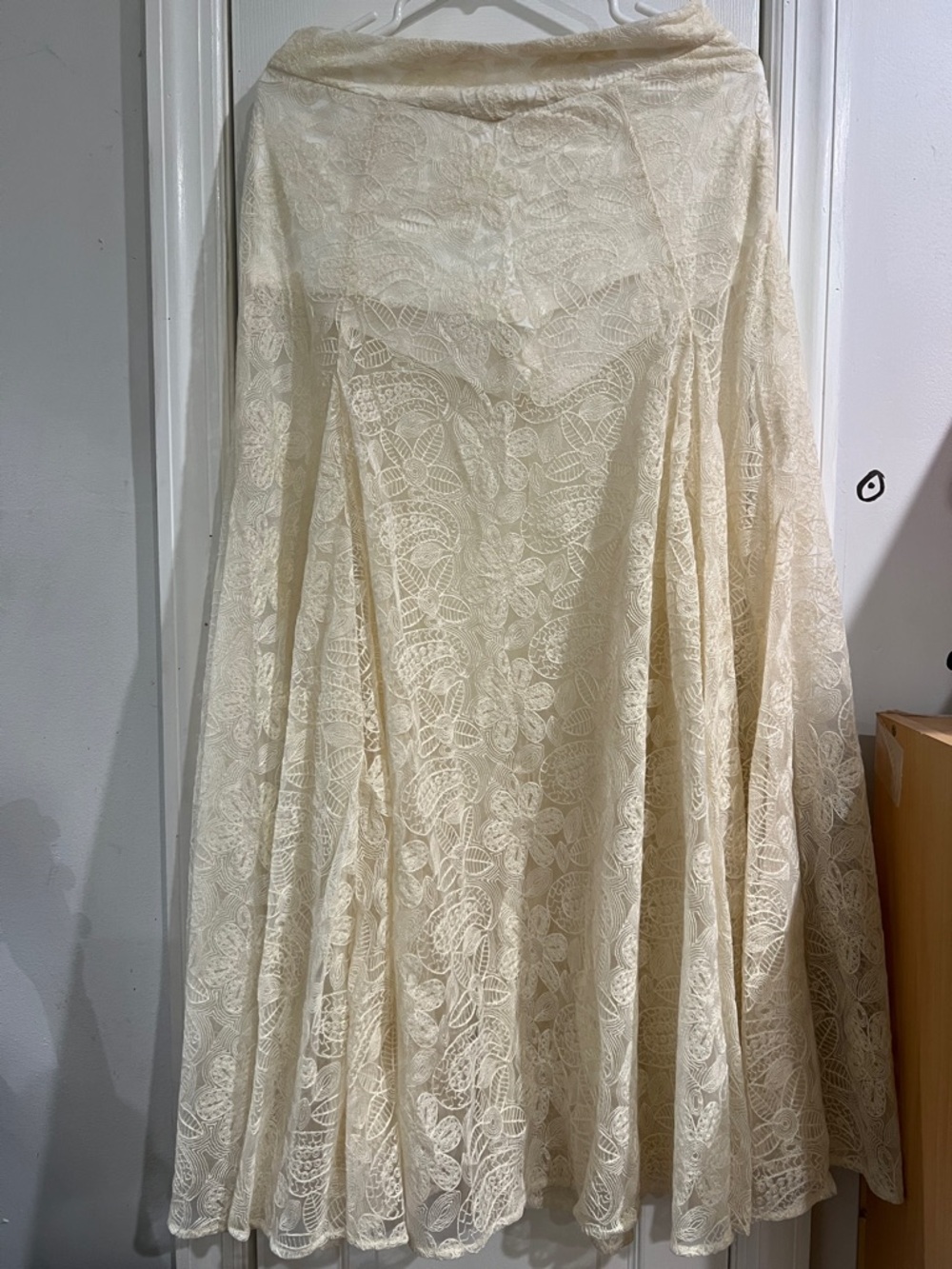 Free People Cream Lace Maxi Skirt